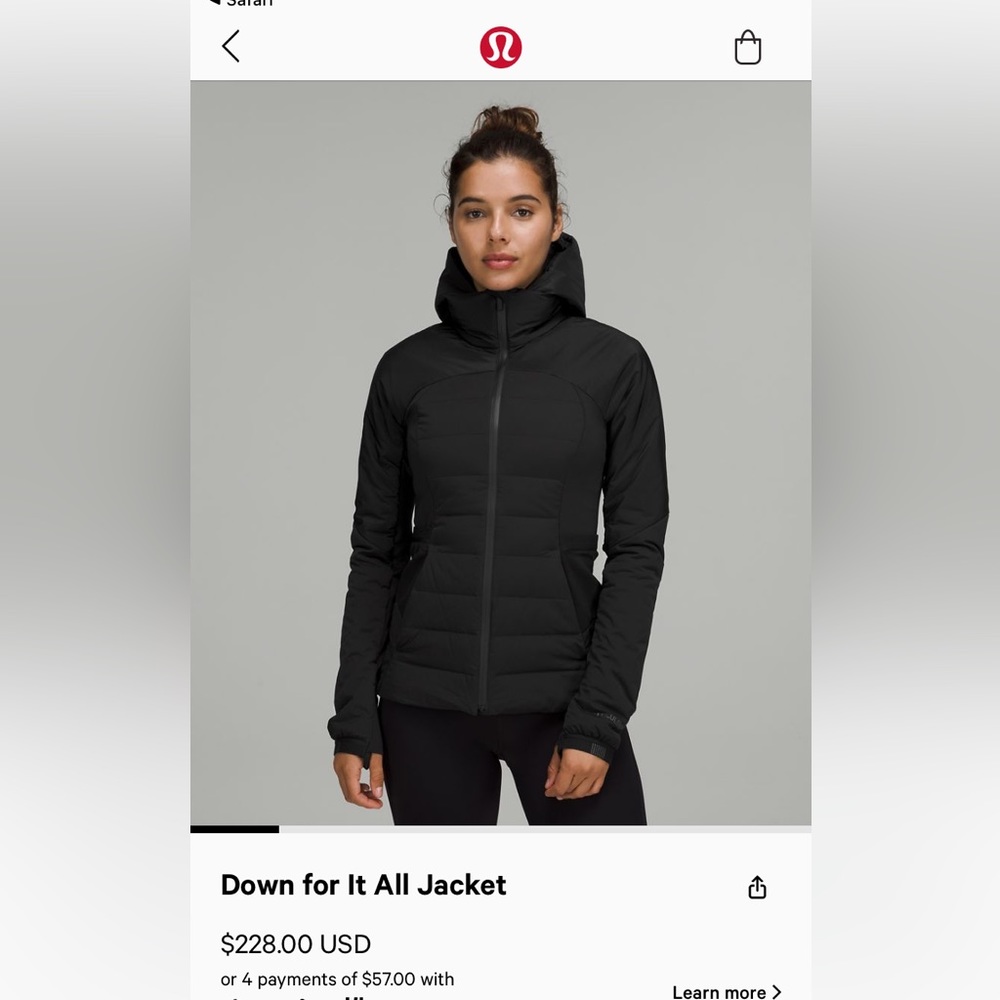 Lululemon Down for It All Jacket NWT
